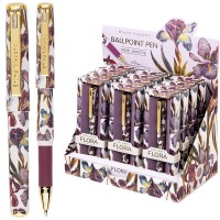 Ручка "Mimiwrite. Flora. Ирисы" шариковая, 0,5 мм, синяя, в подарочной упаковке,