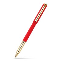 Ручка "Parliament" красная, фурнитура - золото 0.7 мм, масляная, синяя в подарочной упаковке,
