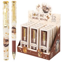 Ручка MimiIwrte "Love me. Котики приносят счастье" шариковая, 0,5ММ, синяя, в подарочной упаковке