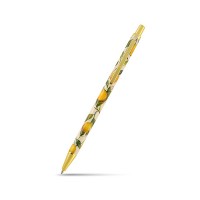 Ручка металлическая "Flora. Paradise. Lemons" шариковая, 0,7 мм, синяя, в подарочной упаковке