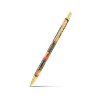 Ручка металлическая "Flora. Paradise. Oranges" шариковая, 0,7 мм, синяя, в подарочной упаковке