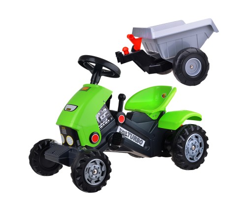 Каталка-трактор с педалями "Turbo-2" с полуприцепом