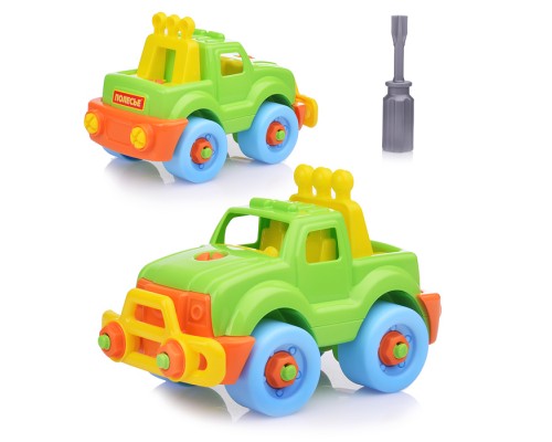 Конструктор-транспорт "Джип" (22 элемента) (в пакете)