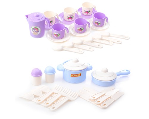 Набор детской посуды "Настенька" на 6 персон (V1) (38 элементов) (в сеточке)