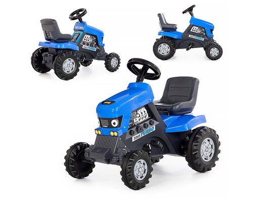 Каталка-трактор с педалями "Turbo" (синяя)