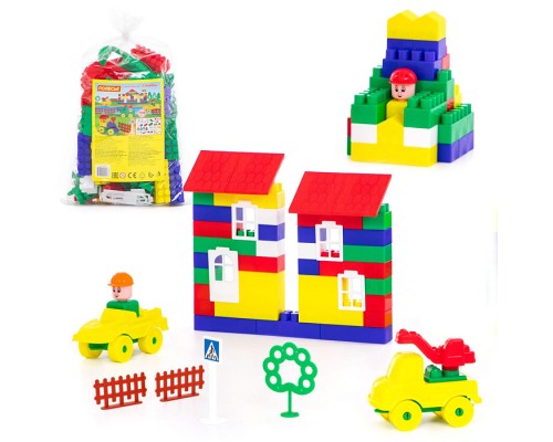 Конструктор "Строитель" (128 элементов) (в пакете)