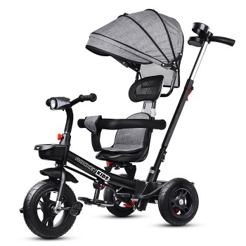 Велосипед 3-х колесный, резиновые покрышки, серый