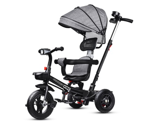 Велосипед 3-х колесный, резиновые покрышки, серый