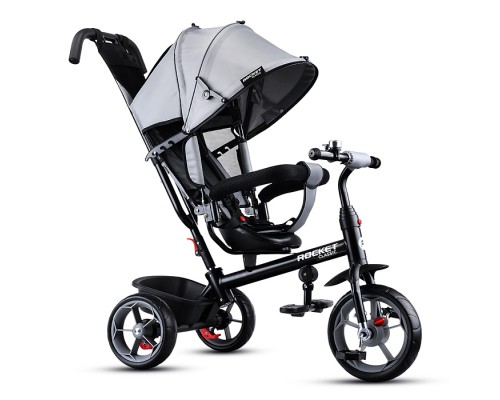 Велосипед трехколесный Rocket 136-GR, колеса EVA 10"/8", цвет серый
