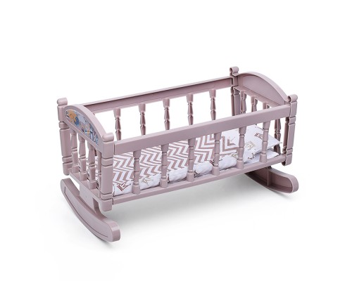 Кроватка-качалка сборная для кукол №4 (8 элементов) (тёмно-кремовая)