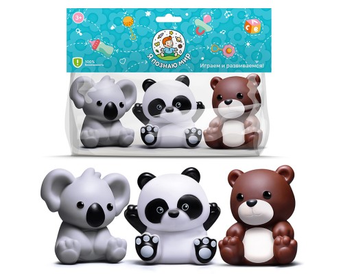 Набор игрушек для купания "Пандочка, мишка и коала" в пакете