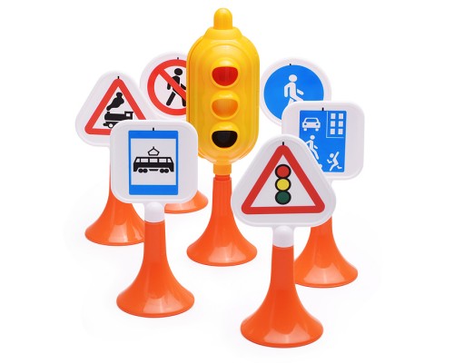 Набор "Дорожные знаки" №1 (светофор, 6 знаков)
