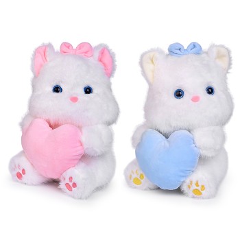 Мягкая игрушка "Кошка беленькая с сердцем" 25 см
