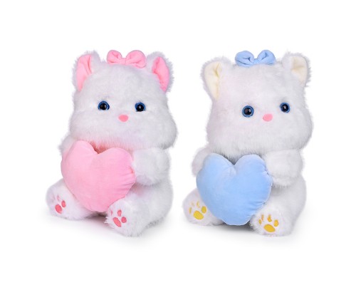 Мягкая игрушка "Кошка беленькая с сердцем" 25 см