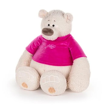 Медведь Тато в майке т. фуксия, 37см