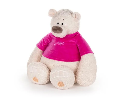 Медведь Тато в майке т. фуксия, 37см