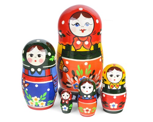 Матрешка 5 в 1 "Загорская роспись"/ окрашенная (большая)