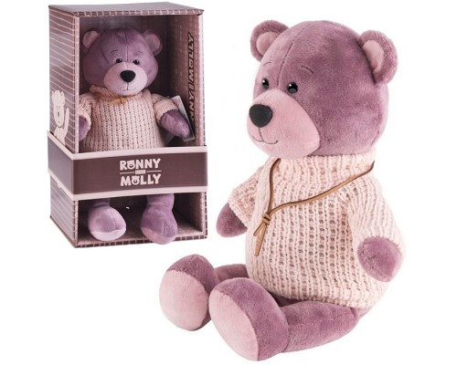 Мишка Ронни в свитере, 21 см, в коробке