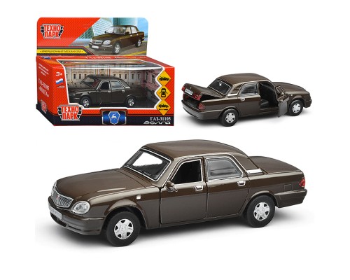 Машина металл ГАЗ -31105 "Волга" 12 см, (откр дв, багаж, коричневый) инерц., в коробке