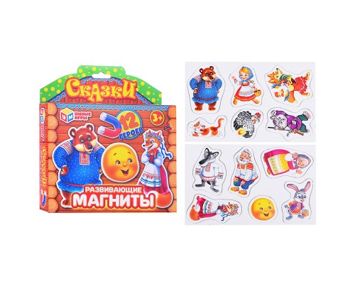 Сказки. Развивающие магниты в коробке с европодвесом.
