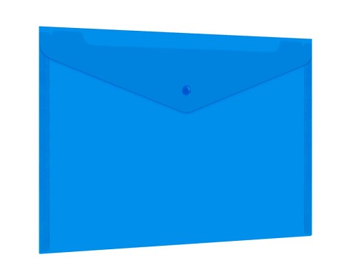 Папка-конверт с кнопкой прозрачная А4 до 100 л, синяя, 0,15 мм "Universal"