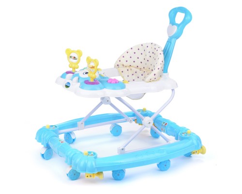 Ходунки "Забавная мордашка" бело/голубые, в пакете