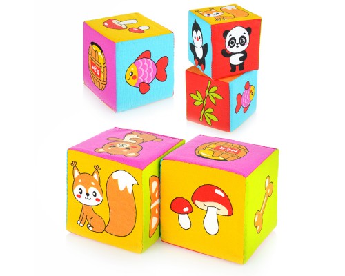 Игрушка кубики "Мякиши" (Кто что ест)