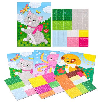 Разноцветная мозаика. Котенок. Осьминог. Щенок. 3 в 1