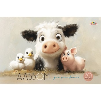 Альбом для рисования 20л. цв. офсет. обл."Веселая компания"