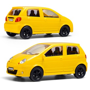 Машина инерционная "Хэтчбек" 25см. прозрачные окна, желтый