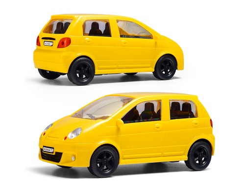 Машина инерционная "Хэтчбек" 25см. прозрачные окна, желтый