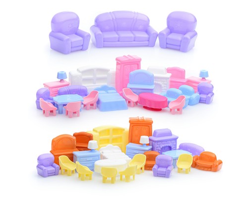 Набор мебели для кукол №5 (21 элемент в пакете)