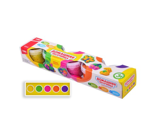 Радужный песок. Набор из 5 цветов по 140 гр, формочка