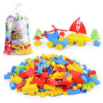 Конструктор "Строитель" (454 элемента) (в пакете)