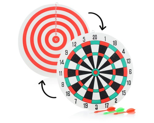 Дартс "В яблочко" с 3 дротиками,dm29см, в пакете