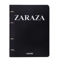 Тетрадь на кольцах А5 (160x212 мм) со сменным блоком "Zaraza" 120 листов, блок офсет 60 г/м&sup2; в клетку, гибкая обложка слим из мелованного картона 560г/м&sup2;, цветная печать, матовая ламинация, термоусадочная пленка