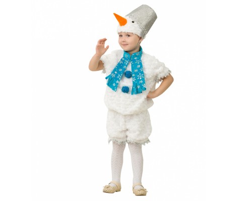 Изделие швейное для мальчиков "Снеговичок Снеговишка" (жилет, шорты, головной убор) р.110-56