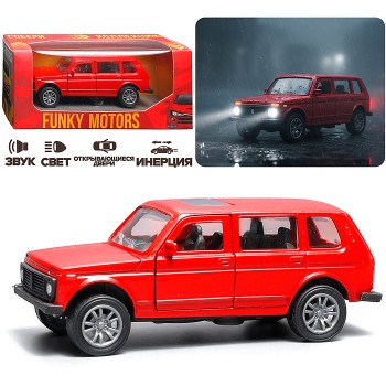 Красная инерционная машинка вид В die-cast , 1:32