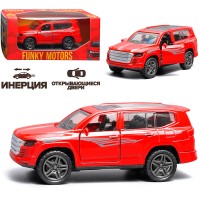 Красная инерционная машинка die-cast , 1:32, с люком