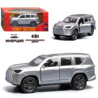 Серебристая инерционная машинка die-cast , 1:32, с люком
