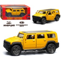 Жёлтая инерционная машинка die-cast , 1:32, с люком