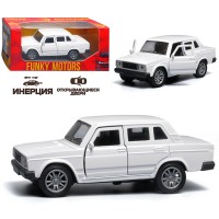 Белая инерционная машинка вид А die-cast , 1:32