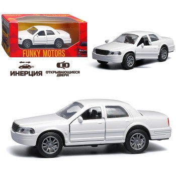 Серебристая инерционная машинка вид С die-cast , 1:32