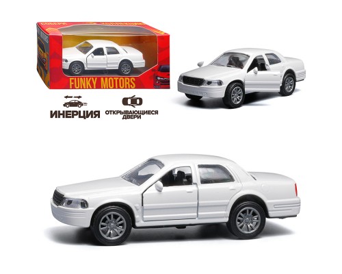 Серебристая инерционная машинка вид С die-cast , 1:32