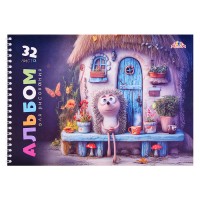 Альбом для рисования 32л. на гребне цв.мел.карт.обл."В гостях у ежика"