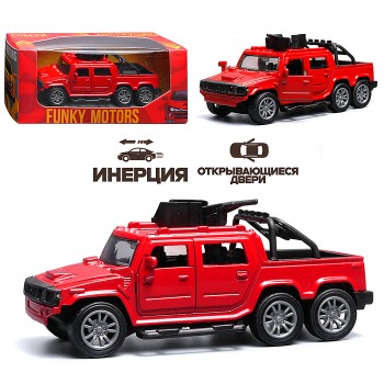 Красная инерционная машинка вид D die-cast , 1:32