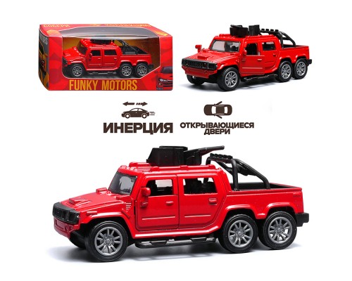 Красная инерционная машинка вид D die-cast , 1:32