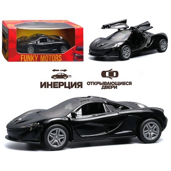 Чёрная инерционная машинка вид E die-cast , 1:32