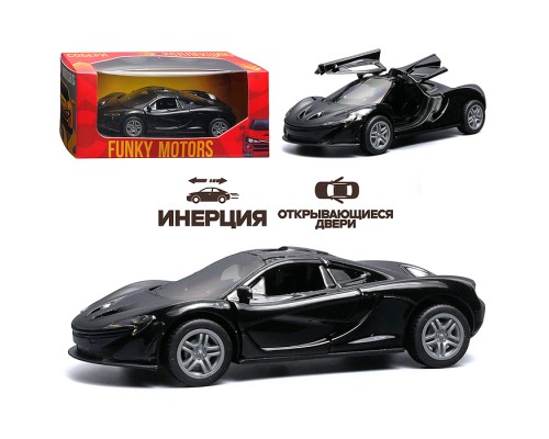 Чёрная инерционная машинка вид E die-cast , 1:32