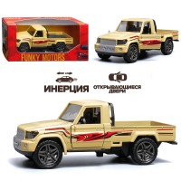 Жёлтый с рисунком инерционная машинка пикап die-cast , 1:32